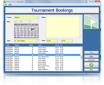 Golf Management Software Fixtures