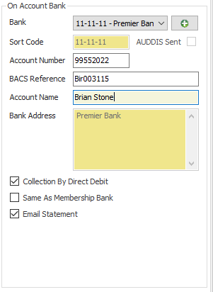 OnAccountBankDetails